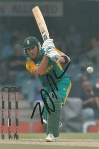 SOUTH AFRICA CRICKET: FAF DU PLESSIS SIGNED 6x4 ODI ACTION PHOTO+COA - Picture 1 of 1