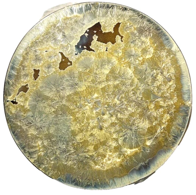 Michael Wainwright Signed GOLD Borealis 15" Lazy Susan Handmade NEW Art work - Image 1 of 4