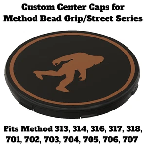 Custom Sasquatch Style Center Caps for Method Bead Grip/Street Series Wheels - Picture 1 of 20