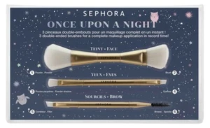 SEPHORA ONCE UPON A NIGHT 3 PINCELES DE DOBLE EXTREMO COLOR POLVO RUBOR SOMBRA DE OJOS CEJAS - Imagen 1 de 1