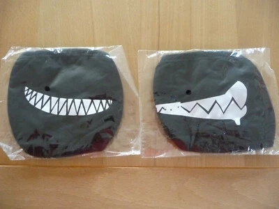 Kinder  Mund-Nasen-Bedeckung schwarz Halloween Karneval Grusel Zähne Gebiss - Bild 1 von 2