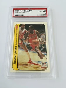 1986 Fleer Sticker Michael Jordan Rookie PSA 8 NM-MT~ Beautiful Card~ Invest - Picture 1 of 6