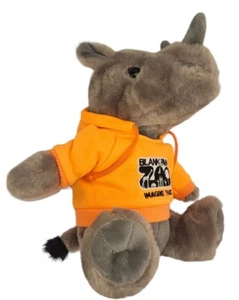 The Petting Zoo Recycled Sitting Gray Rhino Rhinoceros Plush Stuffed Animal Toy  - Picture 1 of 14