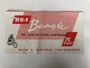 BSA Beagle 75 cc Brochure with Prices & Accessories Classic Motorcycles - Superb - Picture 1 of 3