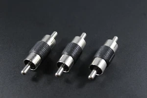 PACK DE 3 CABLES DE AUDIO ACOPLADOR CONECTOR A TOPE BARRIL RCA MACHO A MACHO - Imagen 1 de 5