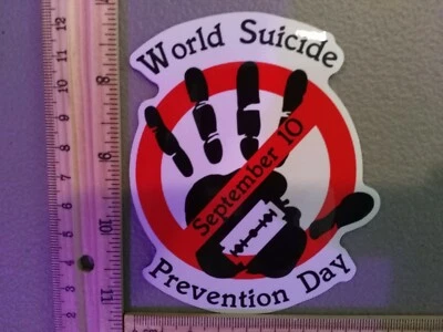 РАСПРОДАЖА! Новый Всемирный день предотвращения самоубийств ручной знак бритвы этикетка стикер автомобиля грузовика  - Изображение 1 из 4