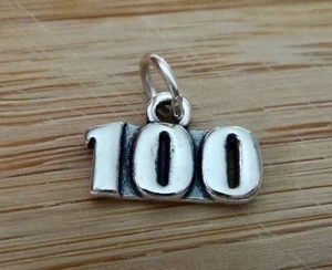 Dije de aniversario de cien cumpleaños de plata esterlina 11x16 mm número 100 - Imagen 1 de 3