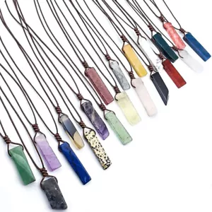 1 Pc Natural Stone Quartz Stone Chakra Healing Gemstone Necklace Crystal Pendant - Picture 1 of 28