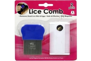 Lice Comb Set with Magnifier Head Lice Nits Egg remover Plastic and Metal Comb - Picture 1 of 3
