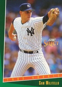 #315 NEW YORK YANKEES # SAM MILITELLO - P # BASEBALL CARD SCORE SELECT MLB 1992 - Picture 1 of 2