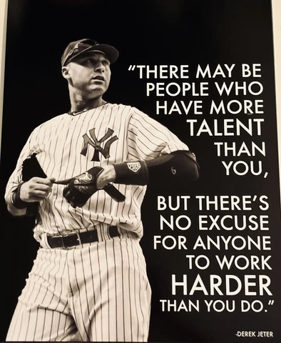 Derek Jeter NY Yankees BASEBALL Sport Poster Print 8x10 INSPIRATIONAL QUOTE MLB Cover
