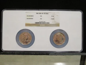 The End Of An Era Franklin and Kennedy Half Dollar Set NGC PF 69 High Grade! - Picture 1 of 6