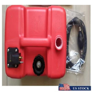 External 12L/3.2Gal Fuel Tank +Hose For Boat Outboard 2 Stroke 5HP 6HP Motor Gas - Picture 1 of 5