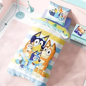 BLUEY Einzel Bettwäscheset Wendebettwäsche Poly-Baumwolle mit Bluey und Family - Bild 1 von 5