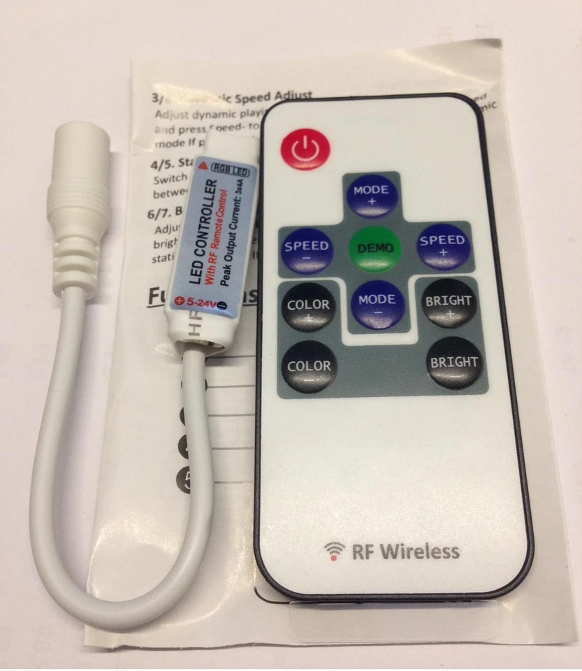 LED Strip Controller RGB 12V mehrfarbig RF Funk Fernbedienung Regler Neu & OVP - Bild 1 von 1