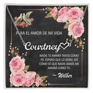 Regalo Personalizado Para Ella Mi Novia Esposa Collar Pendiente Nombre Corazón - Imagen 1 de 14