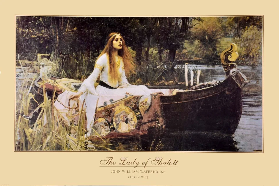 Poster John William Waterhouse The Lady of Shalott with Border - Image 1 of 1