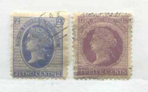 Prince Edward Island QV 1872 2 cents and 12 cents used - Picture 1 of 1
