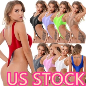 Womens One Piece High Cut Thong Swimsuit Bodysuits Monokini Leotard Lingerie - Bild 1 von 95