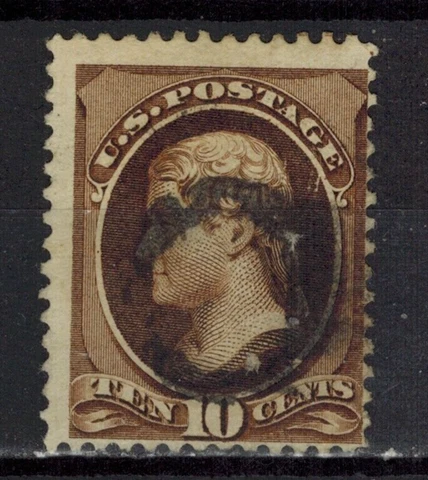 1882 US Postage Stamp - Sc#209 - 10c Jefferson, brown - Used Cover