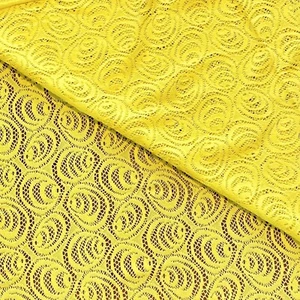BTY Bold Yellow 1970s Open Knit Fabric Vintage - Picture 1 of 4