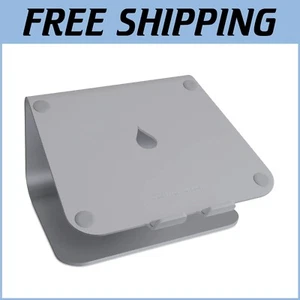 Compact Ergonomic Laptop Stand - Aluminum with Cable Management in Space Gray - Picture 1 of 7