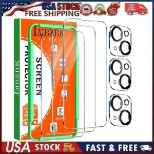 IMBZBK 3+3 Tempered Glass Screen Protector for iPhone 14 pro 6.1 inch - Picture 1 of 9