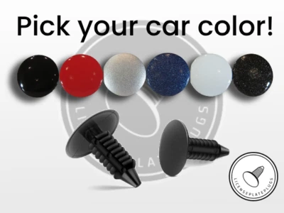 SET OF 4: License Plate Plugs Front Bumper Hole Covers Painted: Pick Your Color! - Image 1 of 2