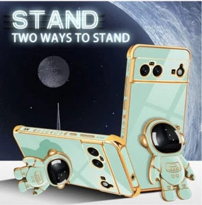 Google Pixel 6, Mint Green, Gold Accent, Spaceman Kick Stand Phone Case - Photo 1 sur 7