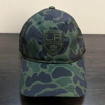 Adidas Los Angeles Kings Camuflaje Holgado Ajustable Sombrero Para Hombres OSFM Verde NHL Hockey Foto 1 de 4