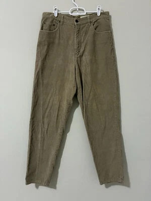 Pantalones de pana EDDIE BAUER para mujer talla 14 tiro alto calce relajado 100 % algodón caqui Foto 1 de 4