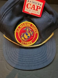 US Marine Corps Baseballmütze im Ruhestand hergestellt in den USA Astoria Queens Druckknopflasche  - Bild 1 von 11