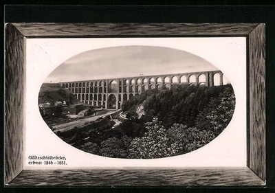 Präge-AK Netzschkau i. Sa., Blick auf die Göltzschtalbrücke 1903  - Bild 1 von 2