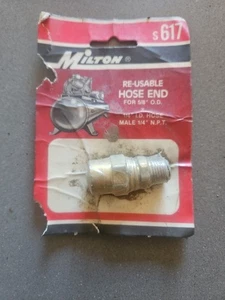 Milton S617 Hose End For 1/4" X 5/8" Reusable Brass Air Hose Fitting - Bild 1 von 2