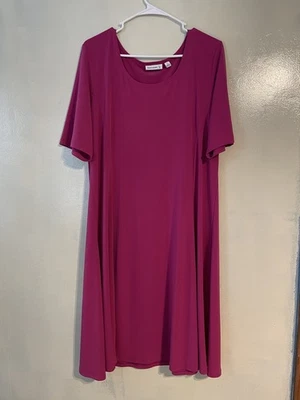 Vestido Susan Graver Rosa Talla L Tejido Líquido Suelto Fluido Elástico Foto 1 de 4