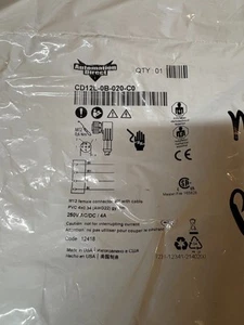 Automation Direct  CD12L-0B-020-C0 CORDSET GREY 2M, CD12L0B020C0 - Picture 1 of 2