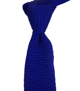 $330 NWT TOM FORD Blue Solid Knit Silk Neck Tie Italy 3.4W - Picture 1 of 4