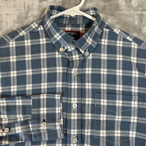 UNTUCKit Shirt Boys Blue/White Plaid Button Down Long Sleeve Top Size 14 - Picture 1 of 10