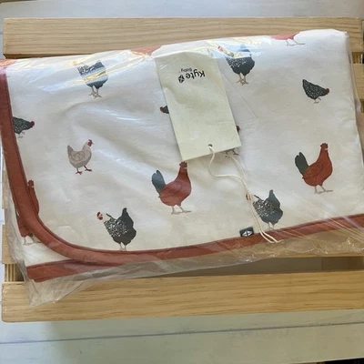 *NIB* Kyte Baby BABY Blanket In Chick Farm Chicken Rust 1.0 Tog 33*33in - Image 1 of 4