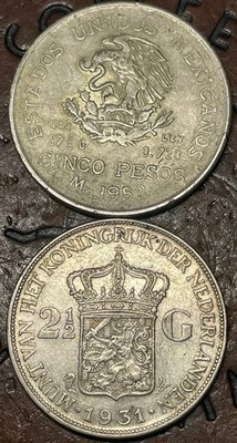 Silver Coins Lot Two Large Historic Silver Coins World Silver Coins 🪙  - Image 1 of 2