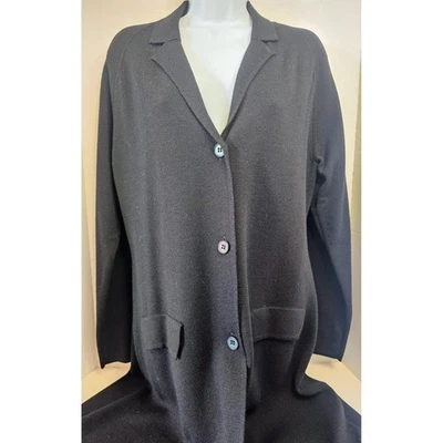 VTG 90s Max Mara Made in Italy 100% Virgin Wool Knit Duster Cardigan Coat SZ MED - Image 1 of 4