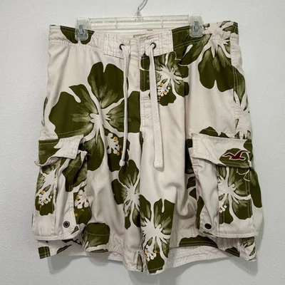 Hollister Mens Board Shorts 34 Y2K Cargo Surf Swim 90s Vintage Beach Coastal - Image 1 of 4