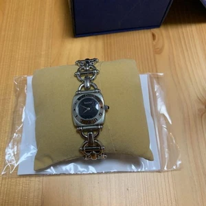 GUCCI Horsebit Watch Silver with Black Dial Quartz Movement 6400L Women 1990s - Picture 1 of 24