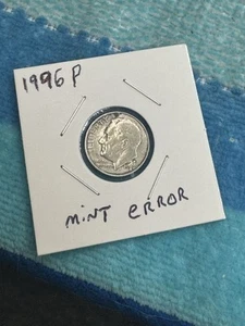 1996-P Roosevelt Dime Misaligned Money Strike Error Coin 10 Cents - Picture 1 of 2