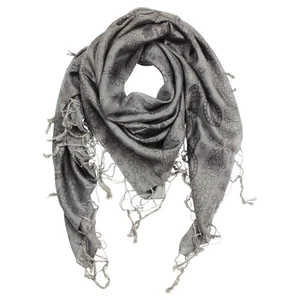 Seidenschal mit Fransen 100x100 cm dunkelgrau Seidenschal - Bild 1 von 3
