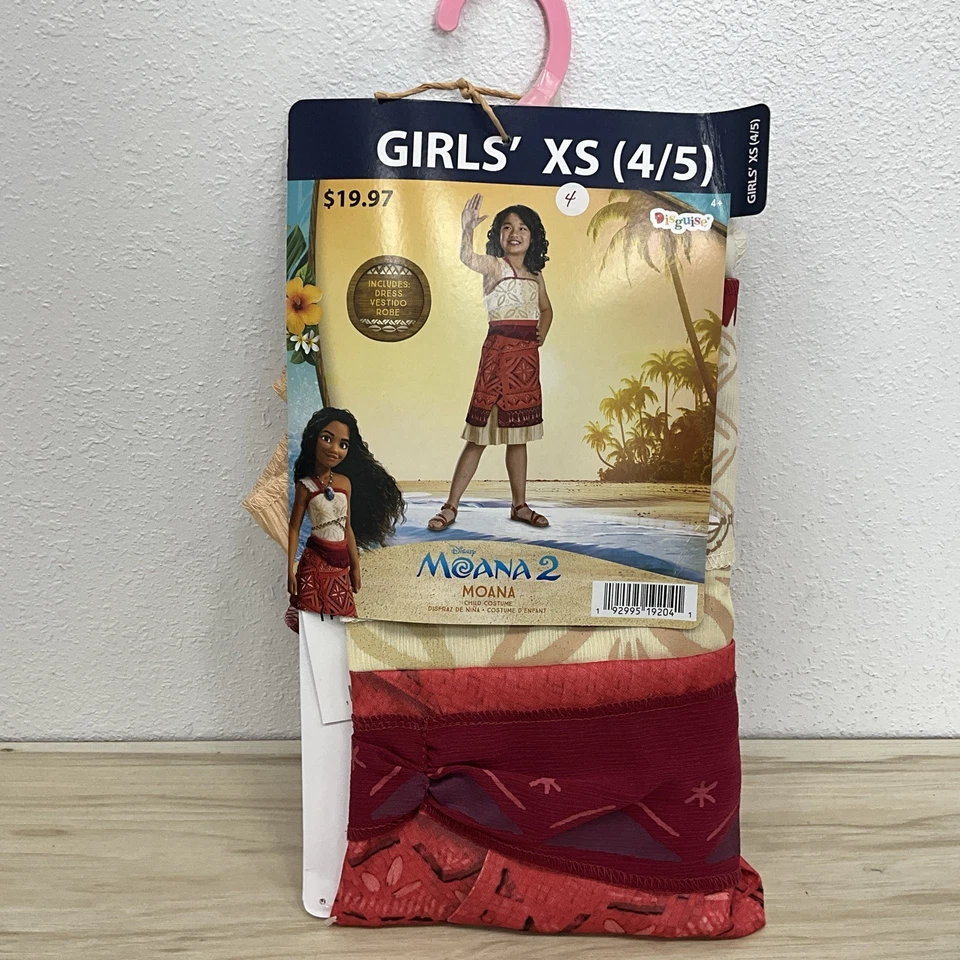 Новый Disney MOANA костюм девочек размер XS (4/5) Хэллоуин платье вверх играть маскировка - Изображение 1 из 1