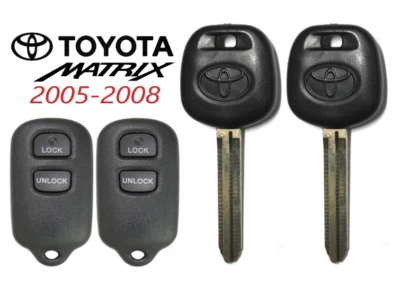 2 Toyota MATRIX 05-08 44D Transpondedor DOT Chip Key + Control remoto de 3 botones GQ43VT14T  Foto 1 de 2