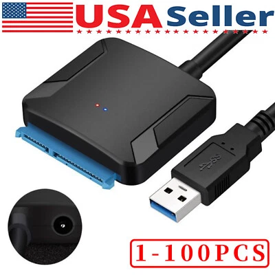 USB 3.0 to SATA III Adapter for 2.5" 3.5" SSD HDD Hard Drive LOT - Image 1 of 4