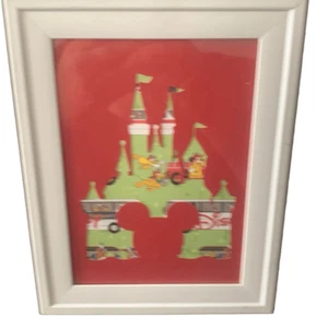 New Disney Castle Franed Silouette Mickey Minnie Goofy - Picture 1 of 11