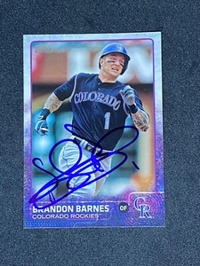 Brandon Barnes Colorado Rockies signiertes Autogramm 2015 Topps Karte #492 ~ Echtheitszertifikat - Bild 1 von 3